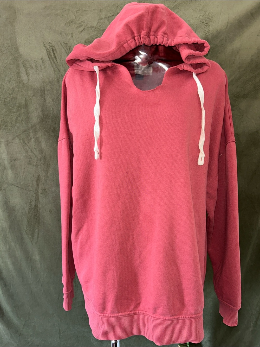 Universal Thread Pink Scoop-Neck Hooded Pullover Sweater
